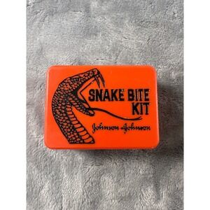 Vintage Johnson & Johnson Snake Bite Kit Orange Case Collectible
